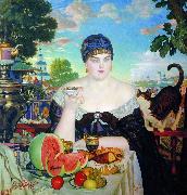 Boris Kustodiev The Merchants Wife USA oil painting artist